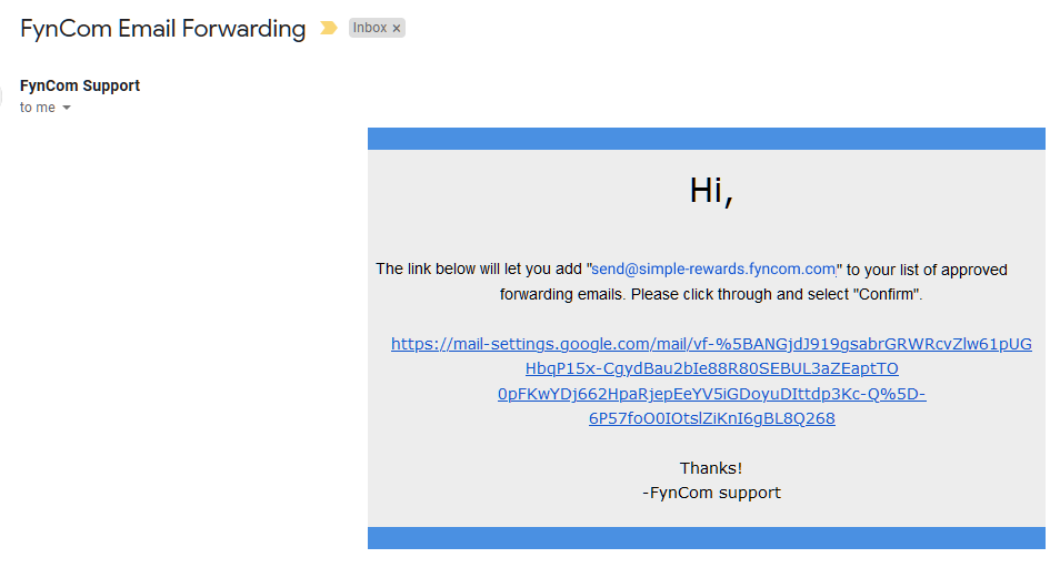 At this point, you should have an email in your inbox with a confirmation link